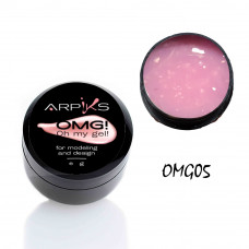Гель рожевий  з срібною поталлю OMG#5, 8г