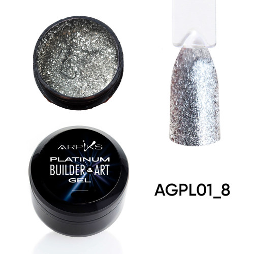 Гель для нарощування та дизайну PLATINUM Builder&ART Gel Arpiks №1, 8г