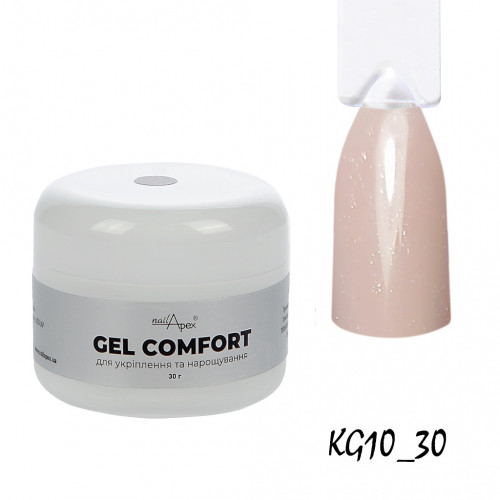Гель без обпилу COMFORT GEL №10 холодний беж з шимером, 30г