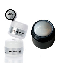Гель без опила COMFORT GEL #11 - бело-голубой с серебристой поталью, 5г