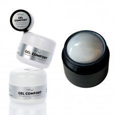 Гель без обпилу COMFORT GEL #11 -  біло-блакитний  з сріблястою поталлю, 5г