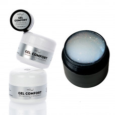 Гель без обпилу COMFORT GEL #14 - молочний напівпрозорий гель, який наче складається з блискіток, 5г