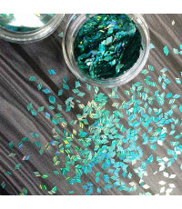 Ромби для нігтів голограмні смарагдові