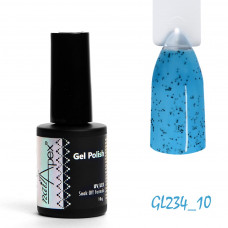 Гель лак NailApex синій з чорною крихтою - 10 грамм