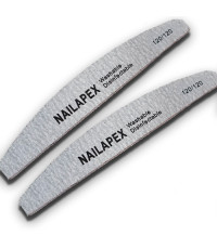 Пилка лодка сіра 120/120 Nailapex (з кольоровою вставкою)