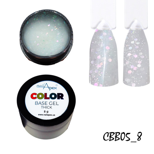 База з блискітками Color base nailapex #5, 8 грам